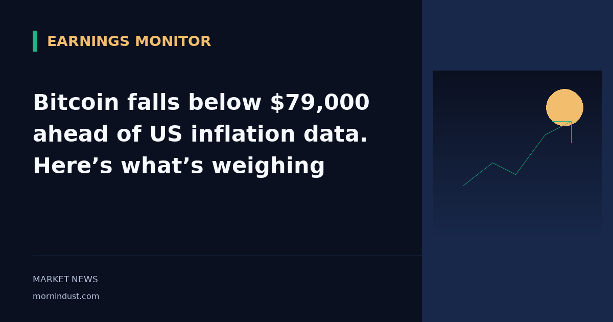 Bitcoin falls below $79,000 ahead of US inflation data. Here’s what’s weighing