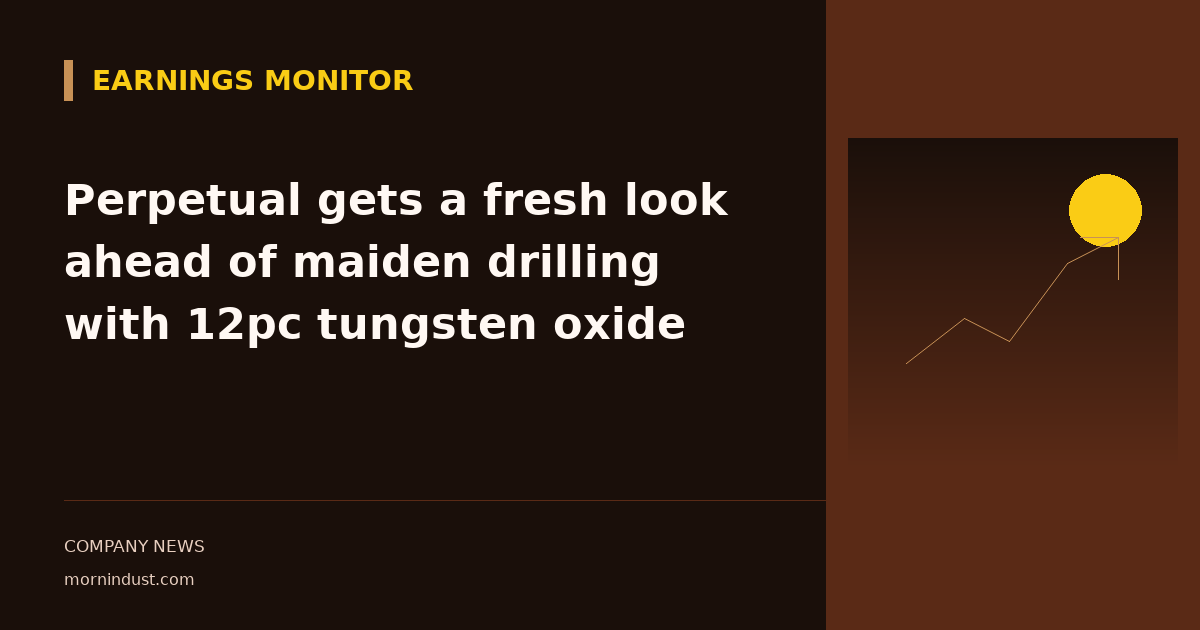 Perpetual gets a fresh look ahead of maiden drilling with 12pc tungsten oxide